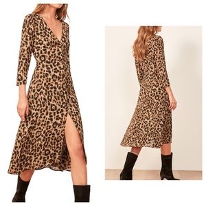 Reformation Alma Leopard Dress